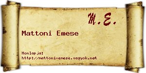 Mattoni Emese névjegykártya